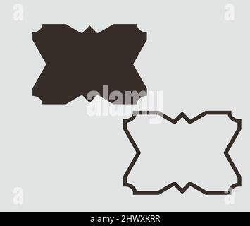 Hochzeitsrahmen. Mailbox-Monogramm, Grundform, Monogramm-Rahmen. Leeres Rahmenetikett. Vektorvorlage. Stock Vektor