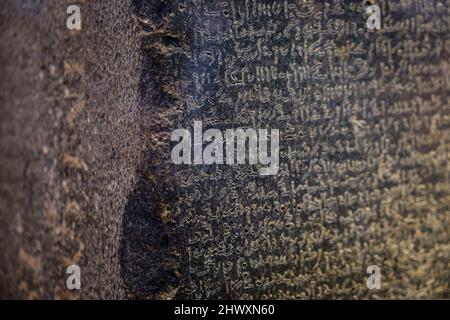 Rosetta Stein, dreisprachige ägyptische Stele, britisches Museum, London, England, Großbritannien Stockfoto