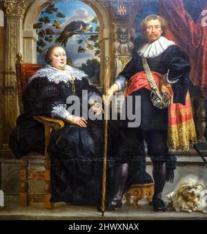 Jacob Jordaens, Portrait Cornelis van Diest und seine Frau, 1636, Öl auf Leinwand, National Gallery, London, England, Großbritannien Stockfoto