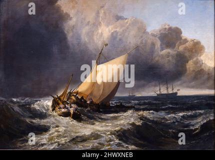 Dutch Boats in a Gale ('The Bridgewater Sea Piece'), 1801, Öl auf Leinwand, National Gallery, London, England, Großbritannien Stockfoto