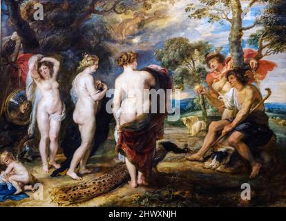 Peter Paul Rubens, das Urteil von paris, Öl auf Leinwand, National Gallery, London, England, Großbritannien Stockfoto