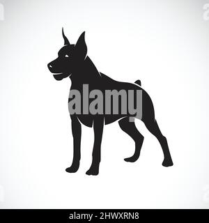 Vektorbild eines Hundes (Dogge) auf weißem Hintergrund. Leicht editierbare Vektorgrafik mit Ebenen. Stock Vektor