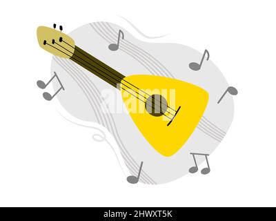 Holzbalalaika einfache Vektor-Illustration. Musikinstrument Stock Vektor