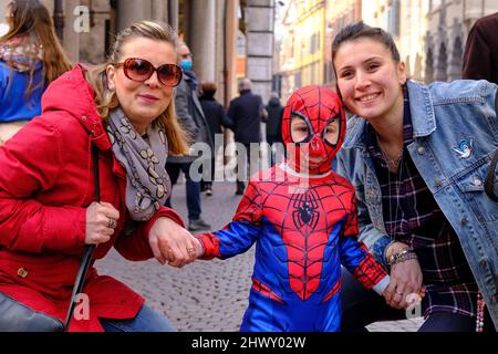 Karneval 2022 in Modena, Italien Stockfoto