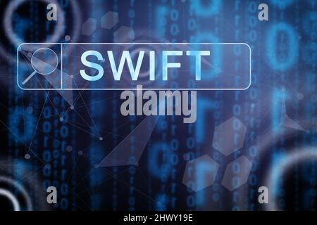 SWIFT. Society for Worldwide Interbank Financial Telecommunications. Konzept der Regulierung des Finanzbankwesens Stockfoto