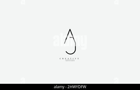 Buchstabenbuchstaben Initialen Monogramm-Logo AJ ja A J Stock Vektor