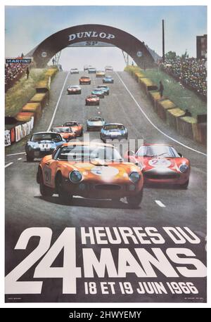 Französisches Werbeplakat für die Rennveranstaltung '24 heures du Mans' 1966 Stockfoto