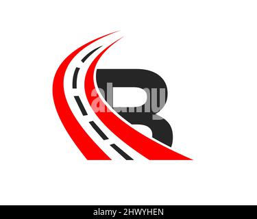Transportlogo mit B-Letter-Konzept. B Design-Vorlage für Straßenlogo Stock Vektor