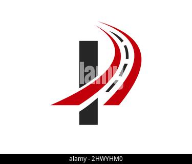 Transportlogo mit I-Letter-Konzept. I Letter Road Logo Design-Vorlage Stock Vektor