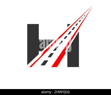 Transportlogo mit H-Letter-Konzept. H Design-Vorlage für Straßenlogo Stock Vektor