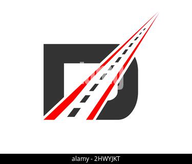 Transportlogo mit D-Letter-Konzept. D Letter Road Logo Design-Vorlage Stock Vektor