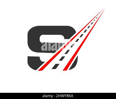 Transportlogo mit S-Letter-Konzept. S Letter Road Logo Design-Vorlage Stock Vektor