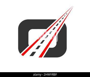 Transportlogo mit O-Letter-Konzept. O Designvorlage für das Logo der Straße Stock Vektor