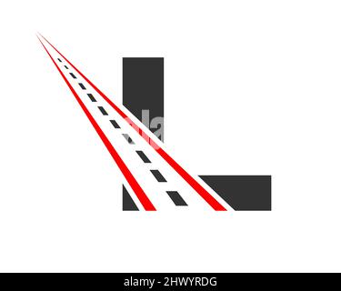 Transportlogo mit L-Letter-Konzept. L Designvorlage für das Logo der Straße Stock Vektor