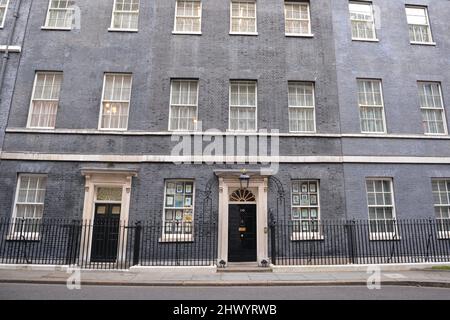 Eingang Nr. 10 Downing Street Stockfoto