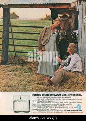 Vintage Sports Illustrated, 21. August 1972 Zeitschriftenwerbung, USA Stockfoto