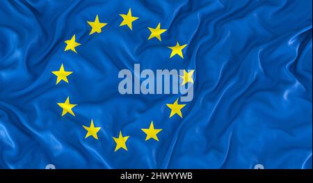 Flagge der europäischen Union. 3D Rendern Stockfoto