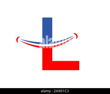Smile-Logo mit L-Letter-Konzept. Anfangsbuchstabe L Happy Logo. Letter L Smile Logo Konzept Stock Vektor