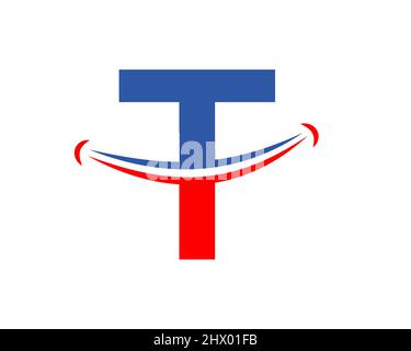 Smile-Logo mit T-Letter-Konzept. Anfangsbuchstabe T Happy Logo. Buchstabe T Smile Logo Konzept Stock Vektor