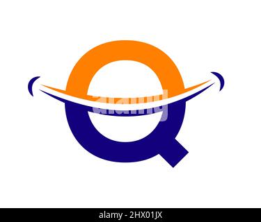 Smile-Logo mit Q-Letter-Konzept. Anfangsbuchstabe Q Happy Logo. Letter Q Smile Logo Konzept Stock Vektor