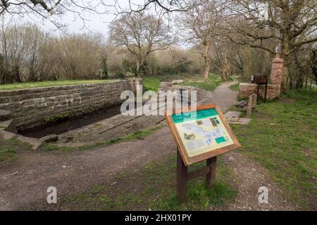 Stover Canal; Graving Dock Lock; Devon; Großbritannien Stockfoto