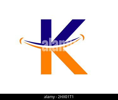 Smile-Logo mit K-Letter-Konzept. Anfangsbuchstabe K Happy Logo. Buchstabe K Smile Logo Konzept Stock Vektor