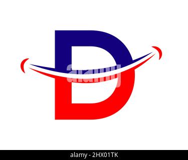 Smile-Logo mit D-Letter-Konzept. Anfangsbuchstabe D Happy Logo. Letter D Smile Logo Konzept Stock Vektor