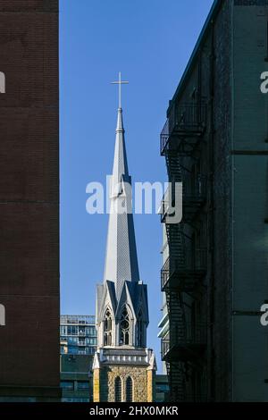 Kirchturm, Holy Rosary Cathedral, Vancouver, British Columbia, Kanada Stockfoto