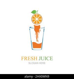 Fresh Juice Logo Bilder Illustration Design Stock Vektor