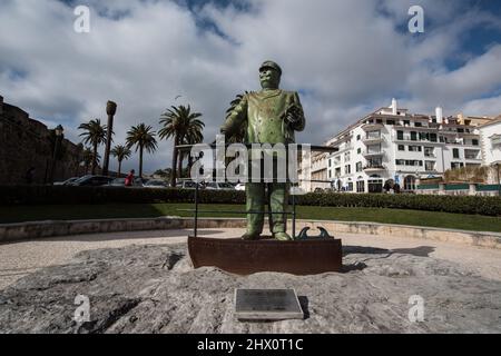 Eine Statue von Dom Carlos I. König von Portugal in Cascais, Portugal Stockfoto