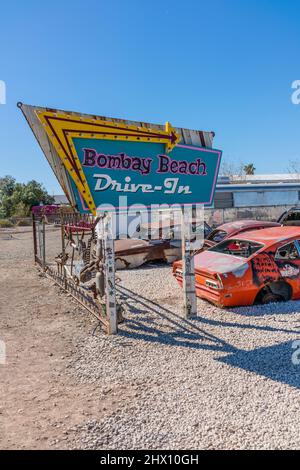 'Drive-in' ist eine Pseudo-Drive-in-Kinoinstallation der Künstler Stefan Ashkenazy, Sean Dale Taylor und Arwen Byrd. Stockfoto