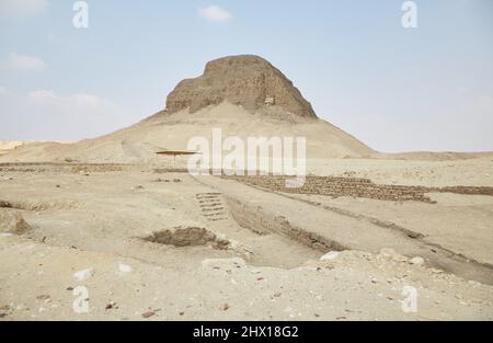 Die Mudbrick-Pyramide von El Lahun aus Ägyptens mittlerem Königreich Stockfoto