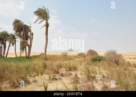 Die Mudbrick-Pyramide von El Lahun aus Ägyptens mittlerem Königreich Stockfoto