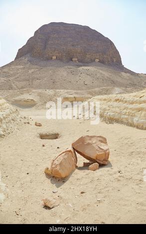 Die Mudbrick-Pyramide von El Lahun aus Ägyptens mittlerem Königreich Stockfoto