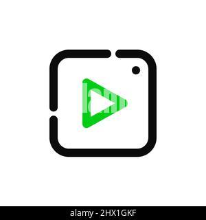 Video- oder Audio-Wiedergabetaste. Pixelgenaue, bearbeitbare Kontur Stock Vektor