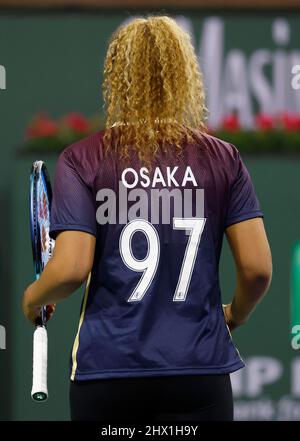 Indian Wells, Kalifornien. USA, 08. März 2022 Naomi Osaka aus Japan während des Eisenhower Cup der BNP Paribas Open 2022 im Indian Wells Tennis Garden in Indian Wells, Kalifornien. Obligatorischer Bildnachweis: Charles Baus/CSM. Stockfoto