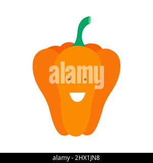 Nette, lustige Cartoon-Pfeffer-Charakter. Emotionen. Essen Smilie. Vektorgrafik für Kinder. Stock Vektor