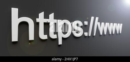 https www Internet-Adresse in der Suchleiste des Browsers. 3D Rendern Stockfoto