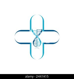 DNA Healthcare Logo-Design. Stock Vektor