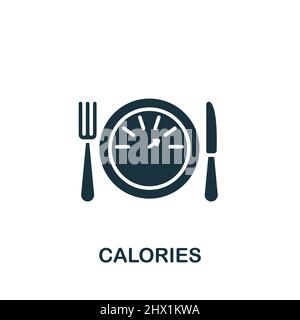 Symbol „Kalorien“. Monochromes, einfaches Symbol für Vorlagen, Webdesign und Infografiken Stock Vektor
