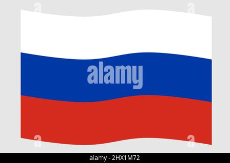Nationale Flagge des Landes Russland Föderation. Vektordarstellung isoliert Stock Vektor