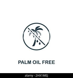 Symbol „Palmöl frei“. Monochromes, einfaches Symbol für Vorlagen, Webdesign und Infografiken Stock Vektor