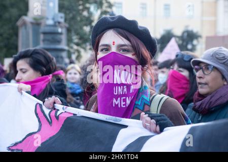 Roma, RM, Italien. 8. März 2022. Demonstration der Non Una Di Meno Bewegung zum Frauentag in Rom (Foto: © Matteo Nardone/Pacific Press via ZUMA Press Wire) Stockfoto
