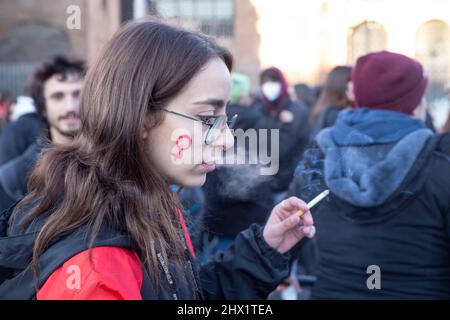 Roma, RM, Italien. 8. März 2022. Demonstration der Non Una Di Meno Bewegung zum Frauentag in Rom (Foto: © Matteo Nardone/Pacific Press via ZUMA Press Wire) Stockfoto