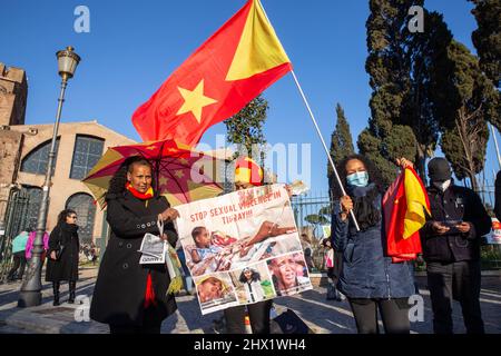 Roma, RM, Italien. 8. März 2022. Demonstration der Non Una Di Meno Bewegung zum Frauentag in Rom (Foto: © Matteo Nardone/Pacific Press via ZUMA Press Wire) Stockfoto