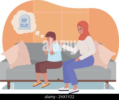 Teen mit Panikstörung 2D Vektor isolierte Illustration Stock Vektor