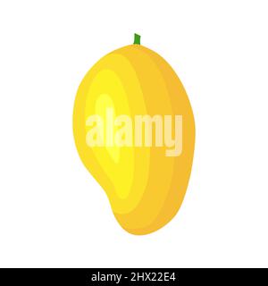 Organische Mango isoliert auf weißem Hintergrund. Gesunder Lebensstil. Vektorgrafik im flachen Stil. Stock Vektor