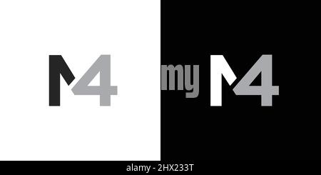 Modernes und einzigartiges Anfangslogo-Design mit Buchstaben M4 Stock Vektor