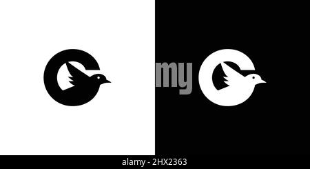 Schlichtes und attraktives Design mit dem Anfangsbuchstaben G Bird Logo Stock Vektor