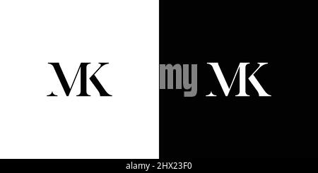 Schlichtes und modernes Logo mit MK-Initialen Stock Vektor